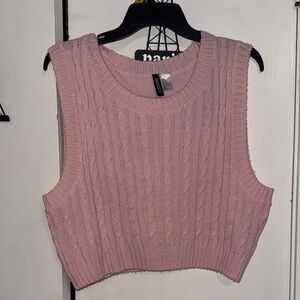 H&M Light Pink Cable Knit Crop Top